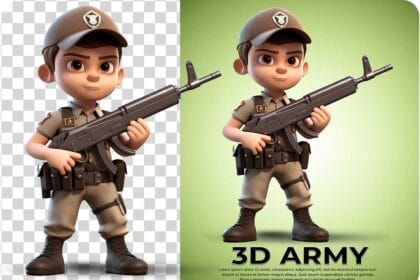 3D Pixar Character of Young Army Soldier By dgmockup
