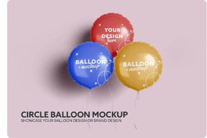 Circle Balloon psd Mockup