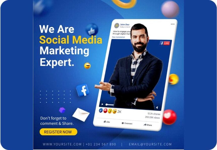 Editable Social Media Banner PSD Template