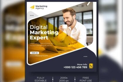 Free PSD Digital Marketing Social Media and Instagram Post Template