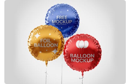 Free Round Foil Balloon Mockup