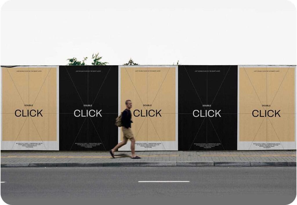 Free Urban Wall Poster PSD Mockup