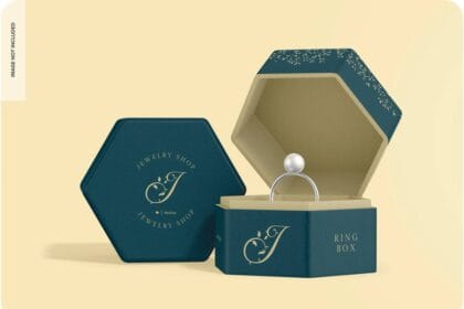 Hexagonal Ring Box PSD Mockup