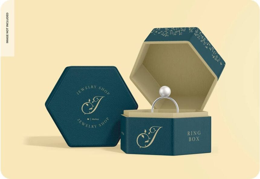 Hexagonal Ring Box PSD Mockup