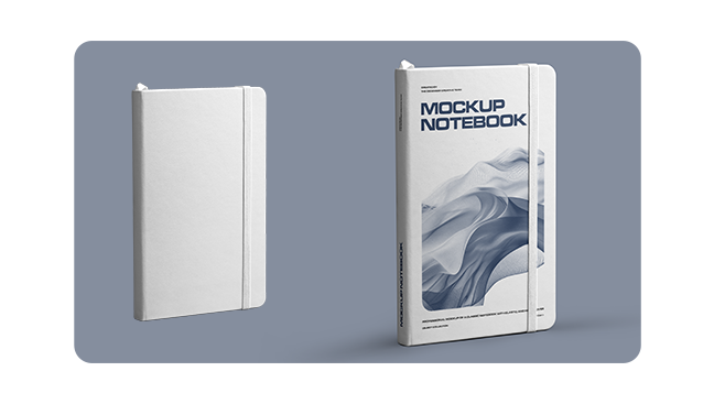 Mockups of Classic Notebook with Hard Cover psd3 by dgmockup.com