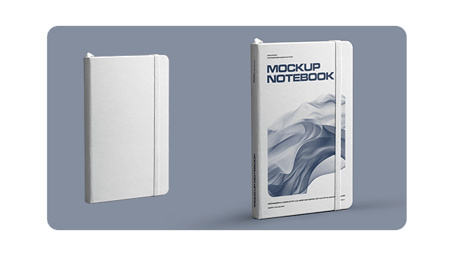 Mockups of Classic Notebook with Hard Cover psd3 by dgmockup.com