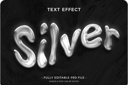 PSD Metal Liquid Text Effect