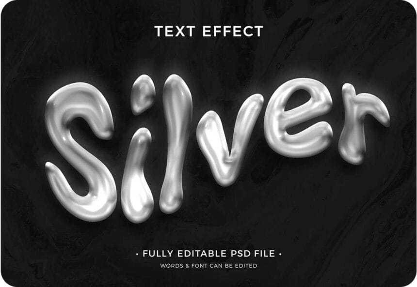 PSD Metal Liquid Text Effect