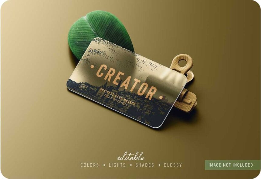 PSD Rounded Corner Transparent Business Card Mockup