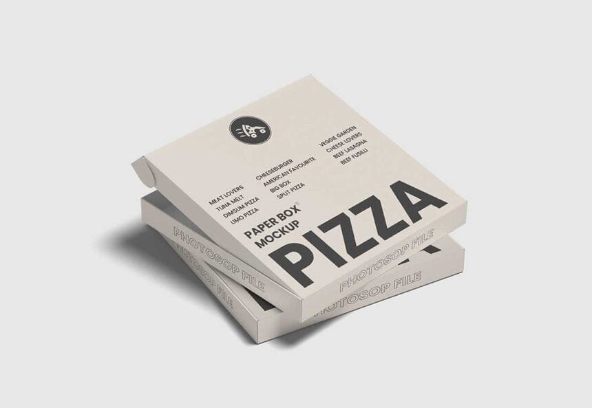 Pizza Box realistic mockup by dgmockup