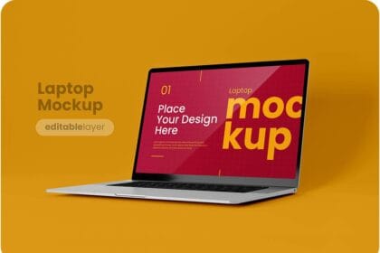 Premium Minimalist Laptop Mockup PSD