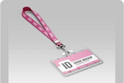 Professional ID Badge Mockup PSD Free Download