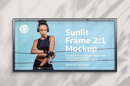 Sunlit Wall Panoramic Billboard PSD Mockup