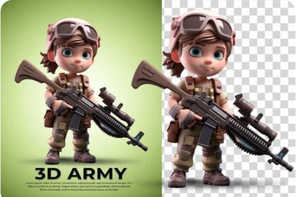 The Young Army 3D Character PSD