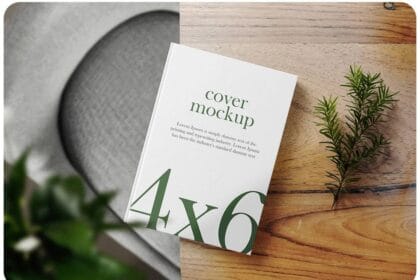 Clean Minimal Book 4x6 Mockup PSD 24041793