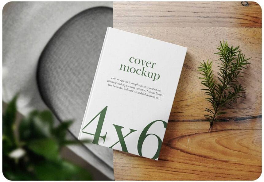 Clean Minimal Book 4x6 Mockup PSD 24041793