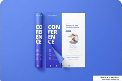 Creative PSD Flyer Letterhead and Invoice Mockup Design with Fold 6557623