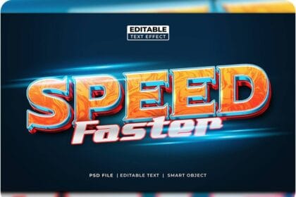 Faster Speed Editable Text Effect PSD 133932299