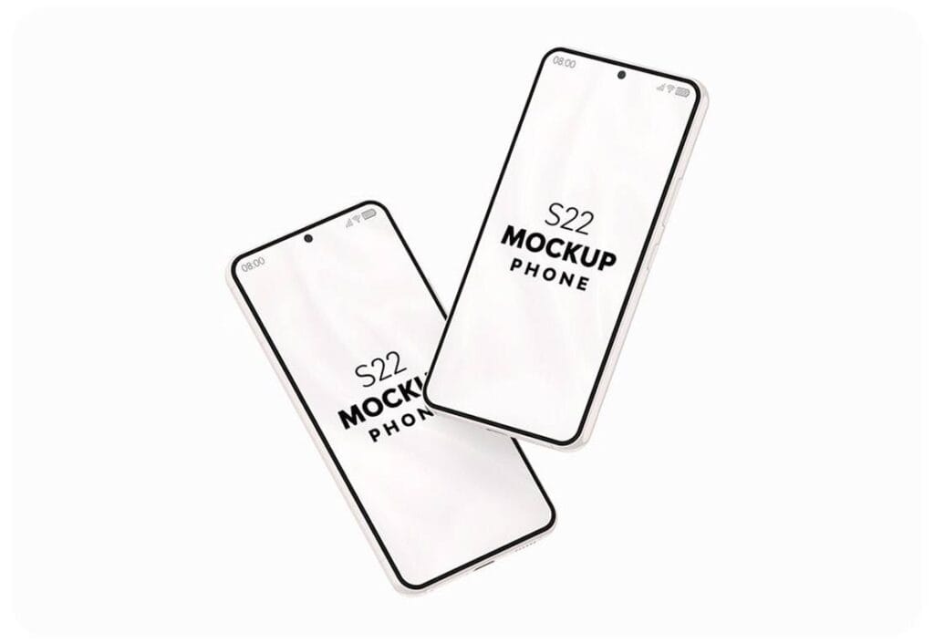 Floating S22 Smartphone Mockup 14107034