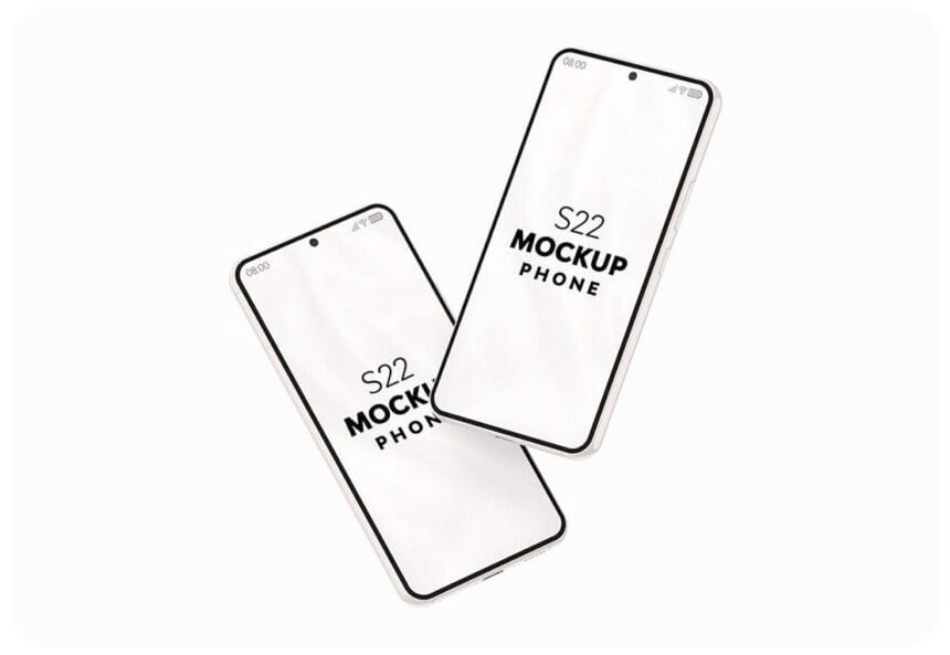 Floating S22 Smartphone Mockup 14107034