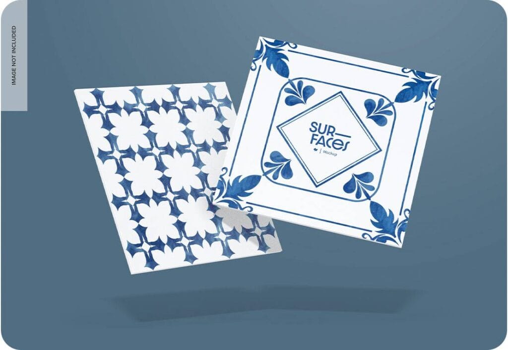 Floating Square Ceramic Tiles Mockup 24644988