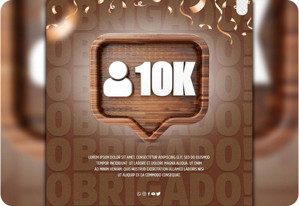 Free PSD 10K Followers Social Media Event Poster 41547910