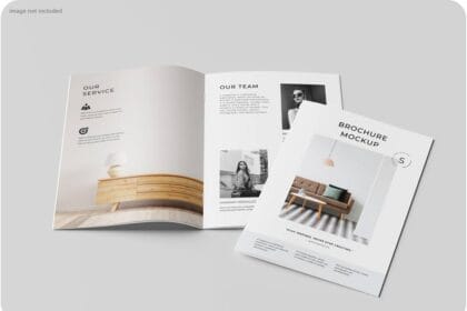 Free PSD A5 Brochure Mockup