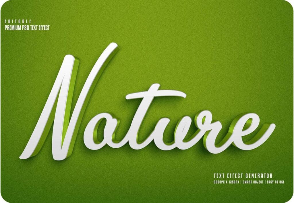 Free PSD Editable Green Nature Text Effect