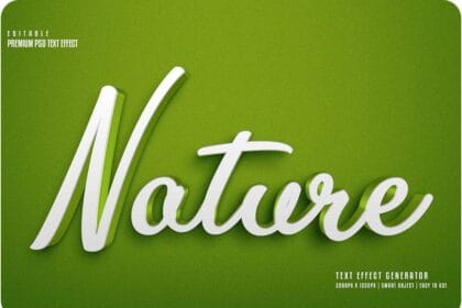 Free PSD Editable Green Nature Text Effect