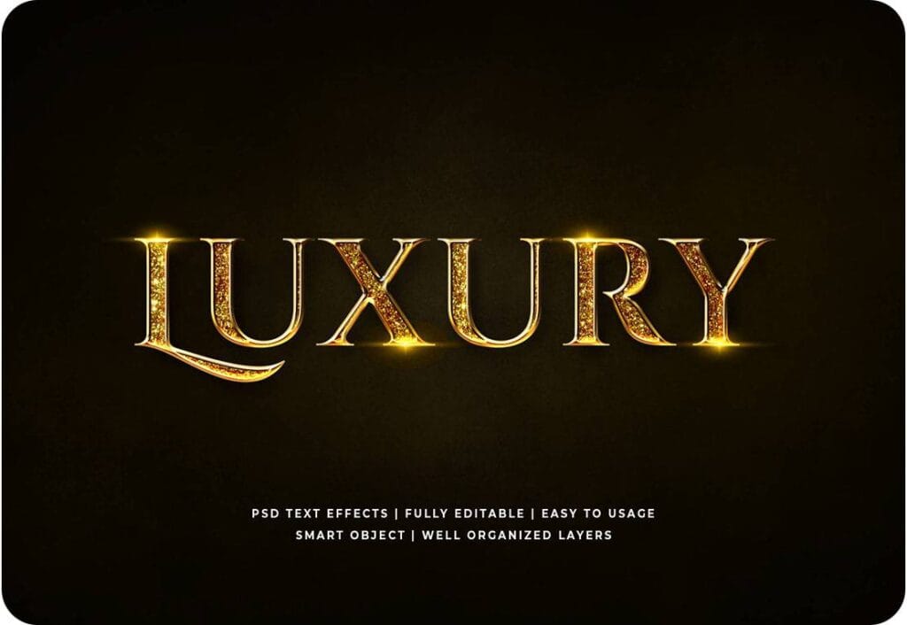 Free PSD Golden Luxury 3D Text Style Effect 6298387