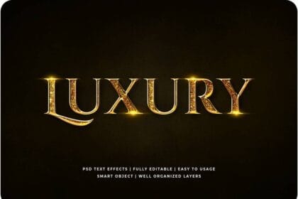 Free PSD Golden Luxury 3D Text Style Effect 6298387