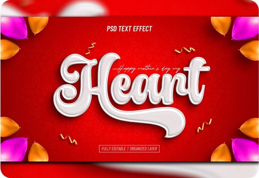 Free PSD Happy Mother's Day Editable Text Effect