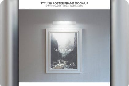 Free PSD Lighted Poster Frame Mock-up