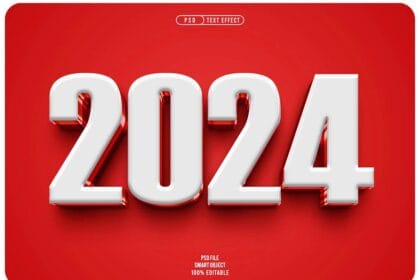 Free PSD New Year 2024 3D Editable Text Effect 77730798