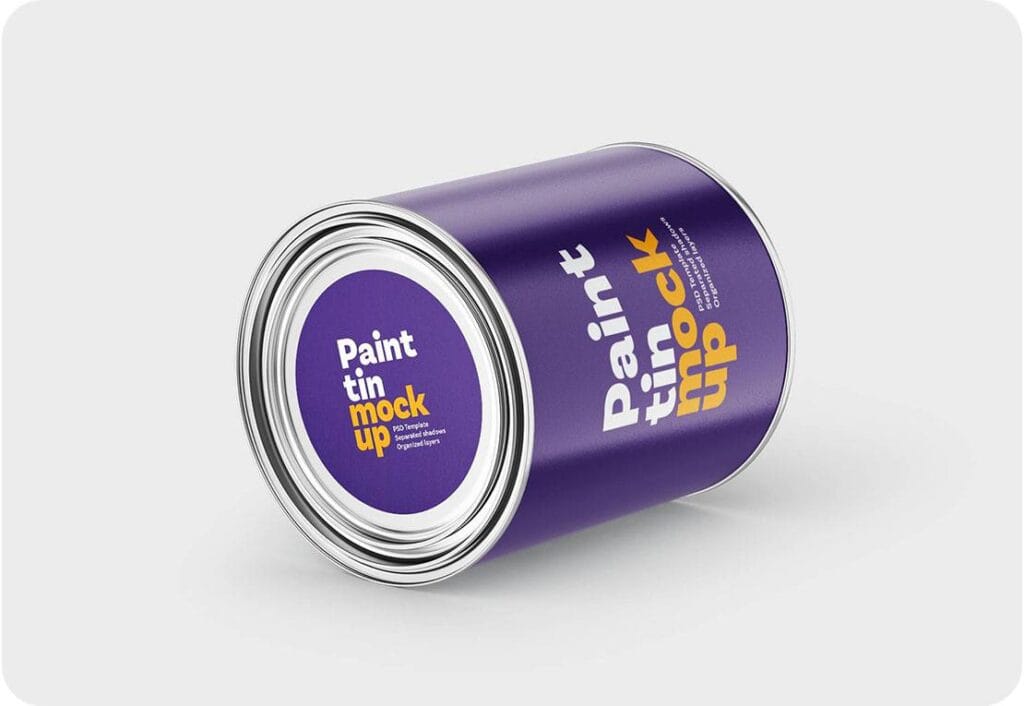 Free PSD Paint Tin Mockup Template