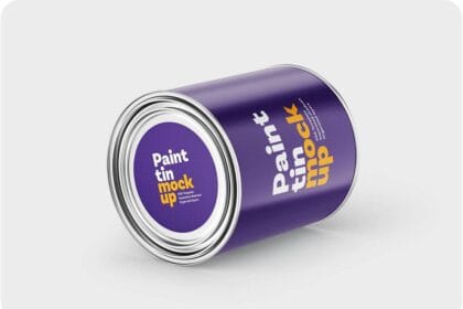 Free PSD Paint Tin Mockup Template