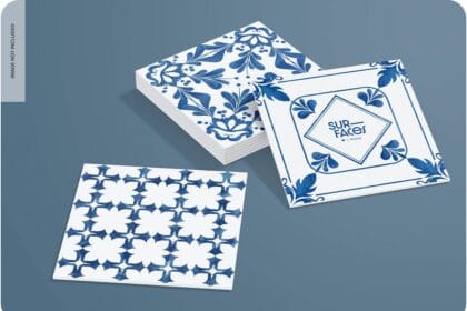 Free Square Ceramic Tiles PSD Mockup 24644984