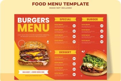 Free Vector Burger Menu Template for Fast Food Restaurants 12502467