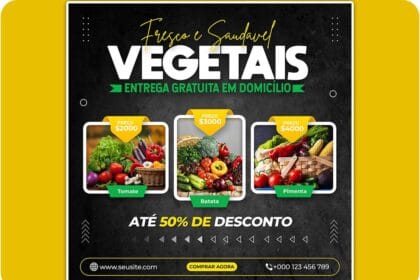 Healthy Vegetable & Grocery Delivery Promotion Instagram Post Template 69099120
