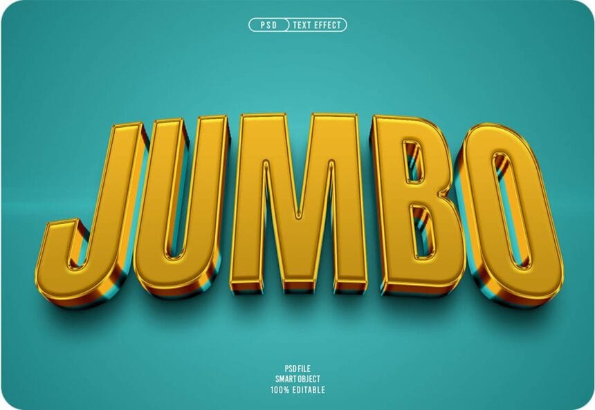 Jumbo 3D Editable Text Effect Free PSD 50213673