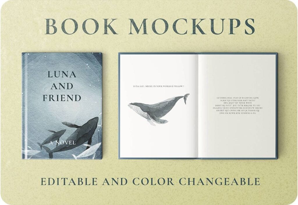 PSD Book Mockup Editable Design with Color Changeable Features
