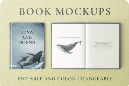 PSD Book Mockup Editable Design with Color Changeable Features