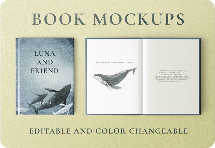 PSD Book Mockup Editable Design with Color Changeable Features