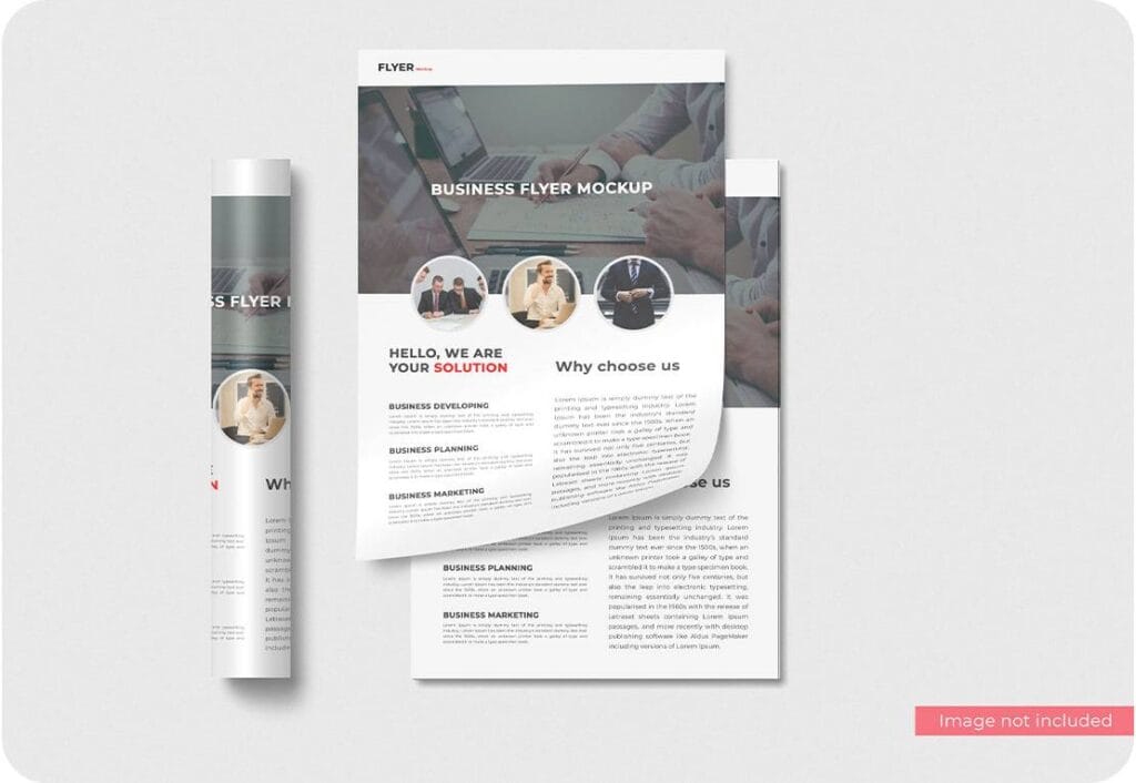 PSD Business Flyer Mockup Design with Fold 11959734