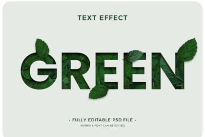 PSD Flat Design Green Text Effect 29072251