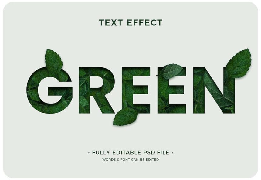 PSD Flat Design Green Text Effect 29072251