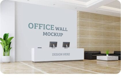 PSD Interior Medical Clinic Wall Mockup 8835834