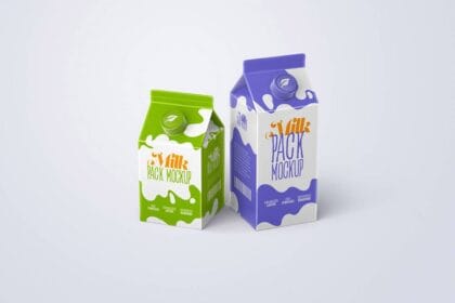PSD Milk Carton Box Mockup