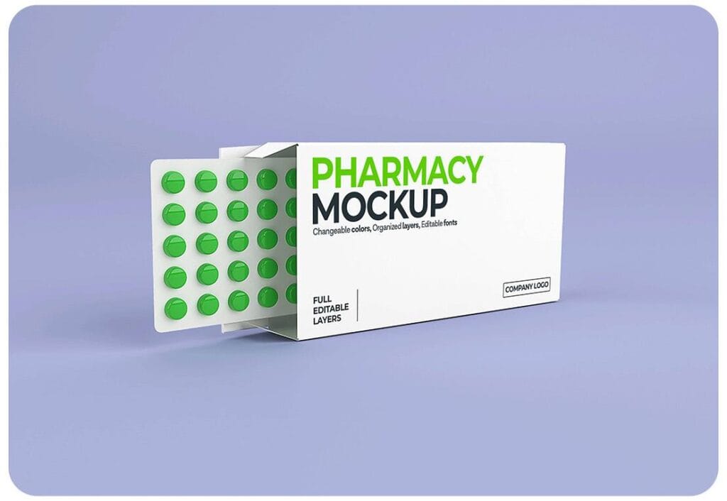 PSD Pillbox Mockup with Loafs of Tablets 11531528
