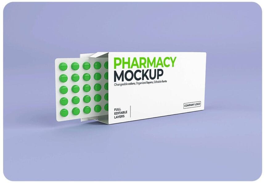 PSD Pillbox Mockup with Loafs of Tablets 11531528